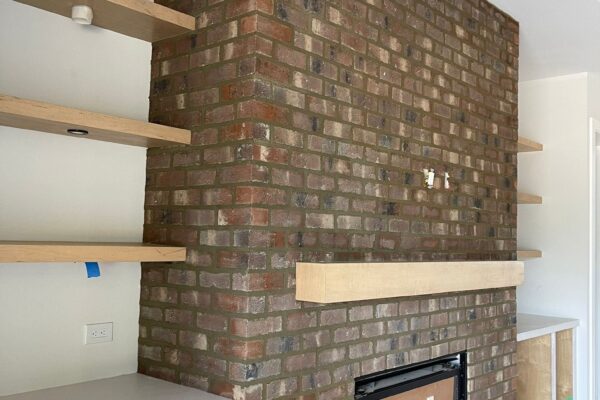 thin brick tile fireplace